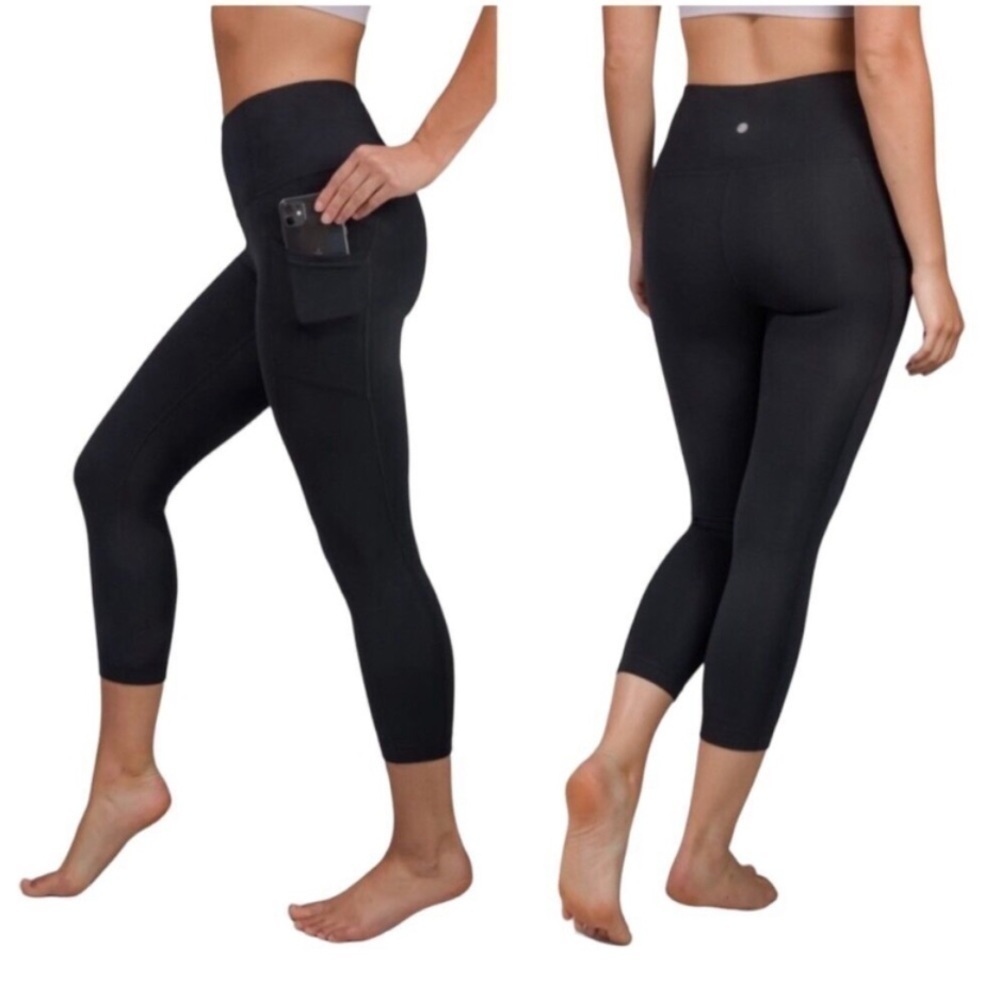 Yogalicious Black Lux Mid Rise Fitted Leggings Size XS